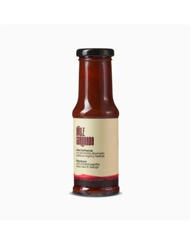 salsa barbacoa con pimenton, aceitunasy naranja