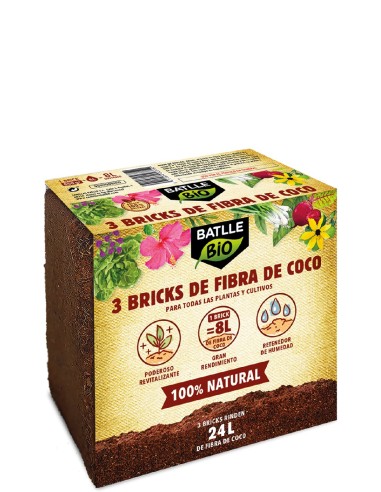 3 brick de fibra de coco