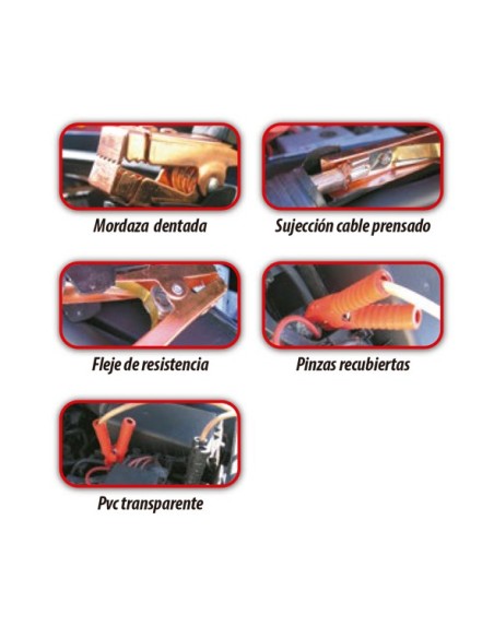 cables arranque transparentes 300a 16 mm 2,5m