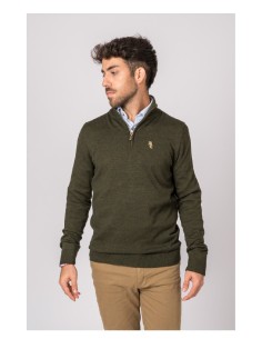 jersey c/cremallera british cotton verde talla 3xl