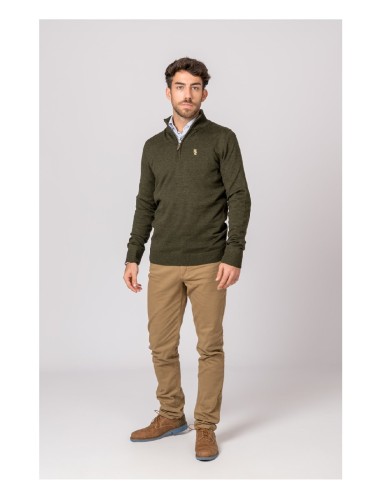 jersey c/cremallera british cotton verde talla 3xl