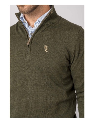jersey c/cremallera british cotton verde talla 3xl