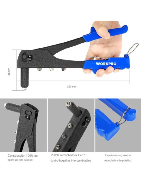 remachadora de mano de 250mm workpro remachadora de mano de 250mm workpro