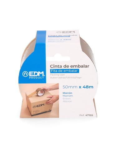 precinto marron 48micr. 50mts x 50mm edm