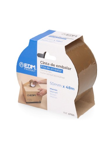precinto marron 48micr. 50mts x 50mm edm