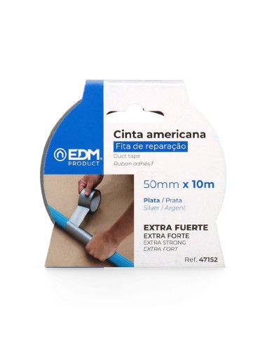 cinta multiuso americana 10m x 50mm plata edm