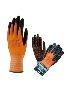 guante sifer nylon+ nitrilo puntos naranja talla 6