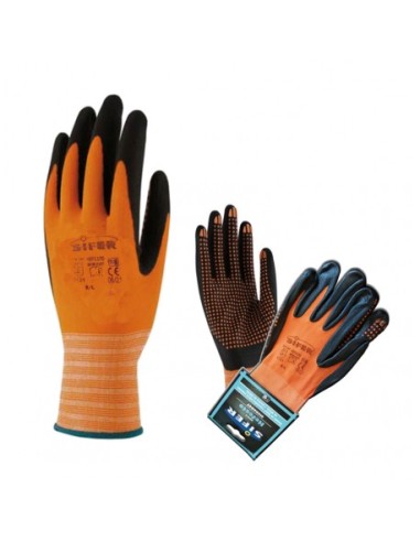 guante sifer nylon+ nitrilo puntos naranja talla 6