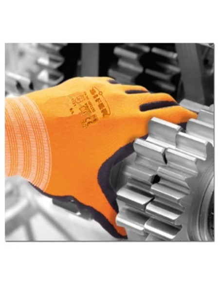 guante sifer nylon+ nitrilo puntos naranja talla 6