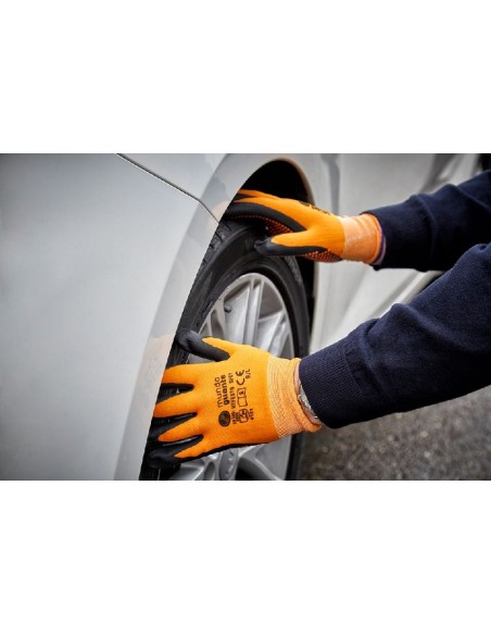 guante sifer nylon+ nitrilo puntos naranja talla 6