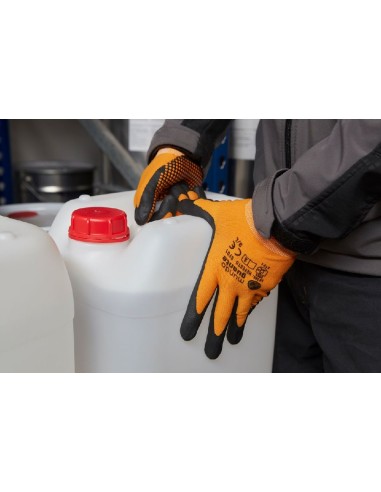 guante sifer nylon+ nitrilo puntos naranja talla 9