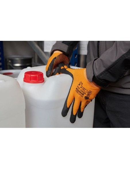 guante sifer nylon+nitrilo puntos naranja talla 10