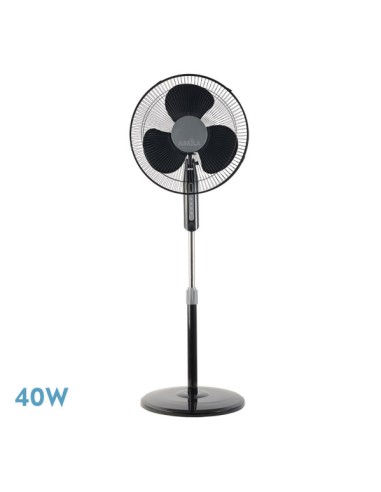 ventilador de pie etesio negro 3v 40w oscilante