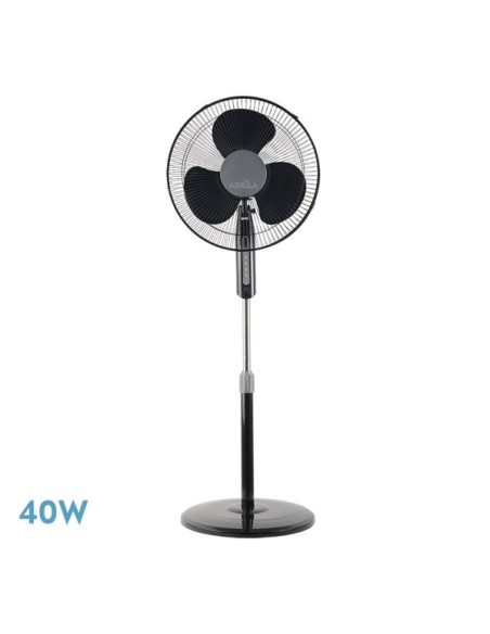 ventilador de pie etesio negro 3v 40w oscilante