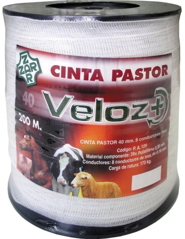 bobina cinta pastor conductora 40mm 200m pa477