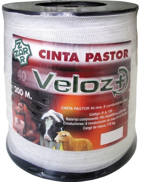 bobina cinta pastor conductora 40mm 200m pa477