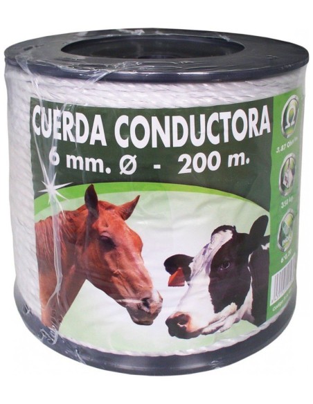 cordon nylon cuerda conductora blanca 6mm 200m