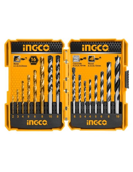 juego de brocas 16pcs metal / hormigon/madera 0290