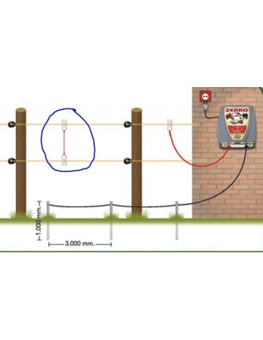 conexion 2 hilos-2 cintas con grapa 0.80m pa485