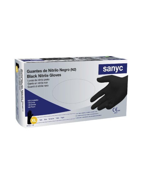 guante nitrilo negro t.xl sanyc