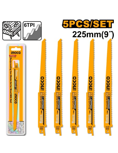 blister 5 sierras sable madera 1044 ingco