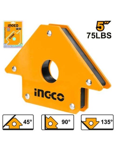 escuadra magnetica para soldar 5" 75lbs 125mm ingco amwh75051