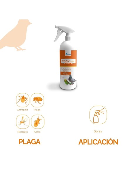 pody care ready insecticida aves spray 1l