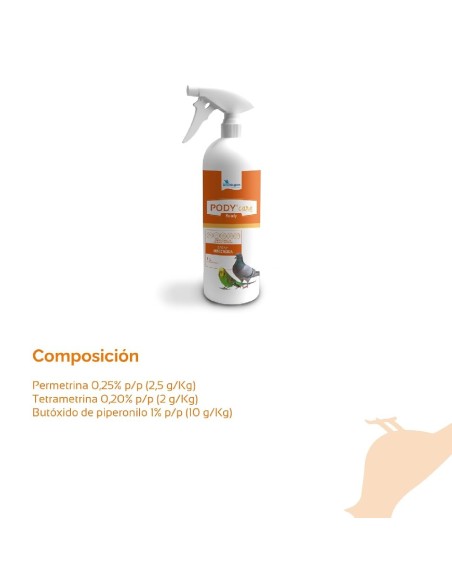pody care ready insecticida aves spray 1l