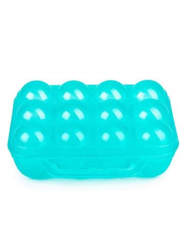 huevera plastico con asa turquesa translucida