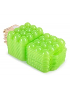 huevera plastico con asa lima translucida