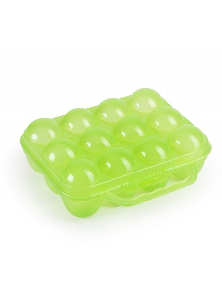 huevera plastico con asa lima translucida