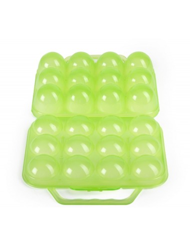 huevera plastico con asa lima translucida