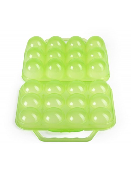 huevera plastico con asa lima translucida