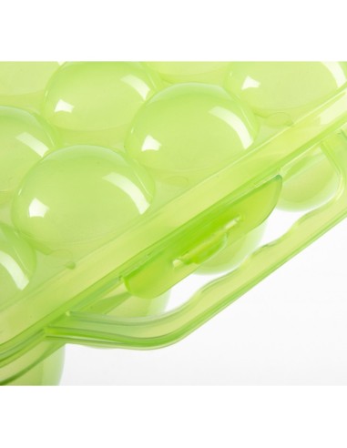 huevera plastico con asa lima translucida