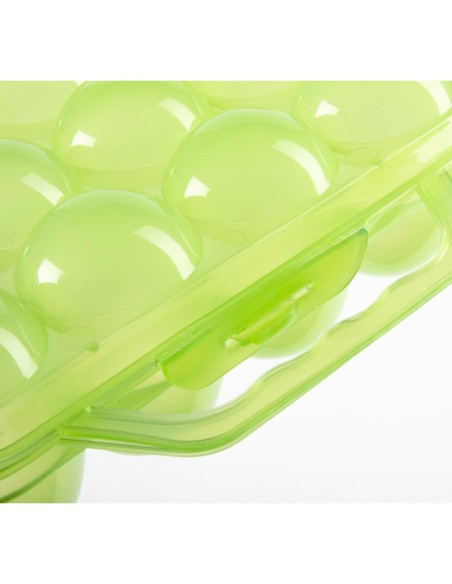 huevera plastico con asa lima translucida