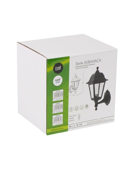 aplique exterior albahaca 1xe27 negro 35x15x19,7cm