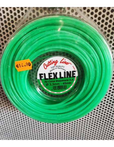 hilo nylon 45m 3,30mm  flex line verde redondo