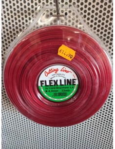 hilo nylon 33m 4mm cuadrado flex line rojo