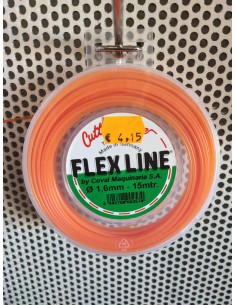 hilo nylon 15m 1,60mm flex line naranja redondo