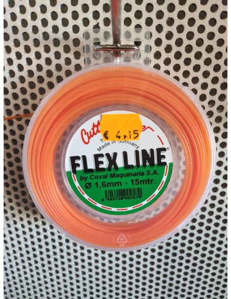 hilo nylon 15m 1,60mm flex line naranja redondo