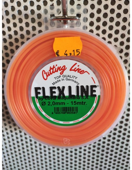 hilo nylon 15m 2,00mm flex line naranja redondo