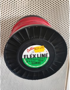 hilo nylon 70m 4,00mm flexine rojo bobina redondo