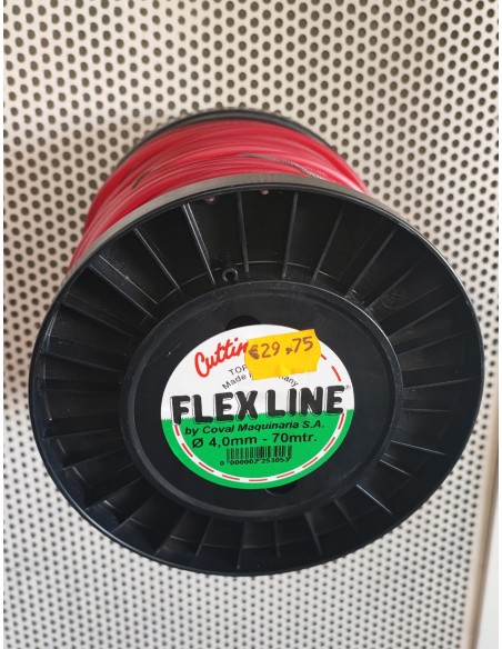 hilo nylon 70m 4,00mm flexine rojo bobina redondo