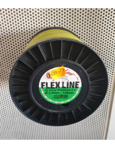 hilo nylon 120m 3,00mm  flex line verde bobina redondo