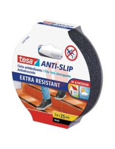 cinta antideslizante negra 5m x 25mm