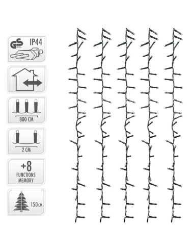 guirnalda "tipo espino" multifuncion 400led luz fr