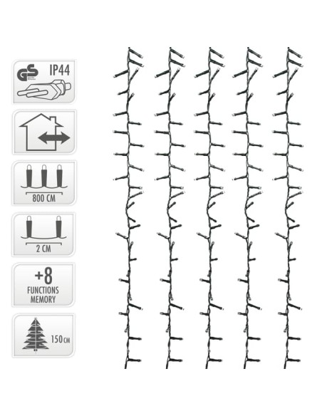 guirnalda "tipo espino" multifuncion 400led luz fr