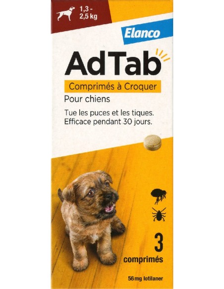 adtab 56mg 1 comp mastc perros ( 1,3-2,5kg)