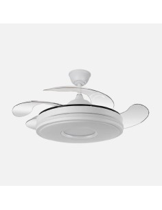 ventilador dani 59w 6980lm blanco 4 aspas 6 velocidades 107d