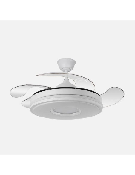 ventilador dani 59w 6980lm blanco 4 aspas 6 velocidades 107d